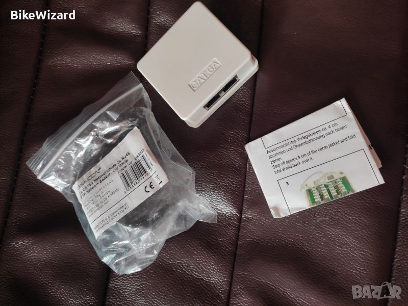 deleyCon MK3533 CAT 6a мрежов контакт 2xRJ45 контакт - бял НОВО, снимка 1