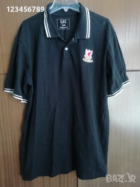 Liverpool Vintage Polo оригинална черна памучна тениска Ливърпул размер L ретро мъжка , снимка 1