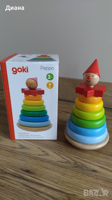 Дървена низанка Goki - Клатушкащо се човече, снимка 1