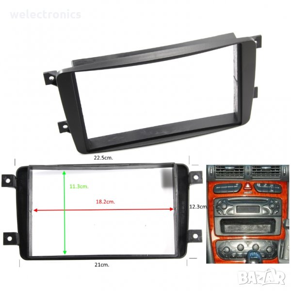 Рамка за автомобилно радио мултимедия MERCEDES C W203 00>2004 2DIN, снимка 1
