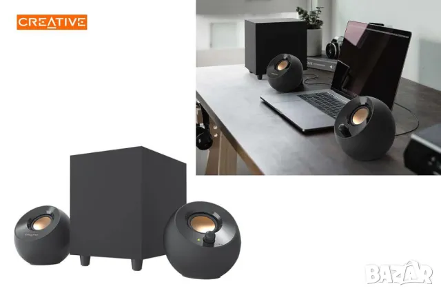 Creative Pebble Plus 2.1 Тонколони + Subwoofer/16W, снимка 2 - Тонколони - 50011915