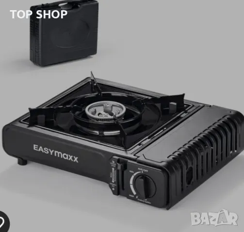 Преносима газова печка EASYmaxx | Компактна къмпинг печка с транспортна кутия + подарък флакон газ, снимка 4 - Газови котлони - 48926948