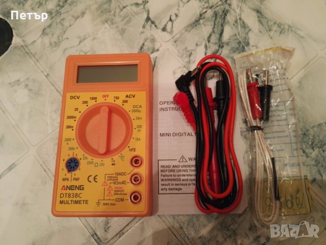 Мултицет дигитален, с датчик, DT-838, ДТ-838, DT-838c, ДТ-838ц, DT838, ДТ838, DT838c, ДТ838ц, черен, снимка 2 - Други инструменти - 28737982
