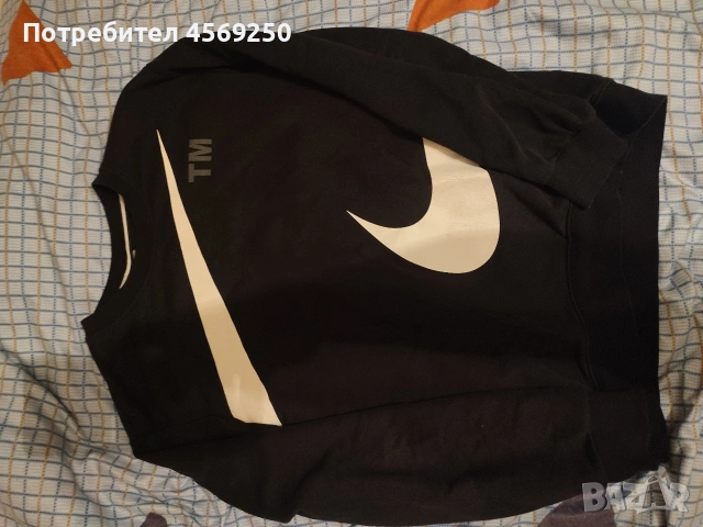 Мъжка черна блуза Nike TM - без забележки , снимка 2 - Блузи - 53978210