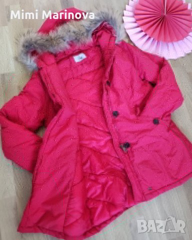 Огнено червенo яке парка Fly с качулка, снимка 2 - Якета - 30494697