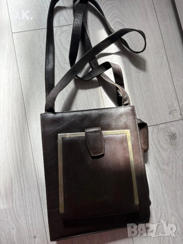 Чанта от естествена кожа -21.5х27х9см, снимка 2 - Чанти - 53937897