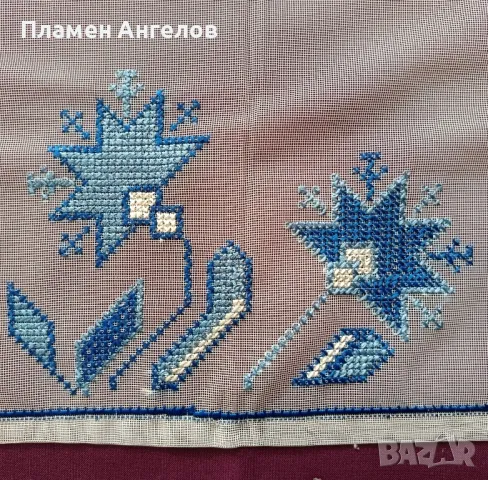 Каре ръчно бродирано на тюл. , снимка 2 - Декорация за дома - 48560362