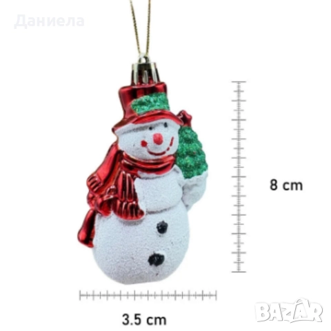 Коледен комплект украса 8 броя – Червени и бели висулки Premium Collection, снимка 4 - Декорация за дома - 52566755