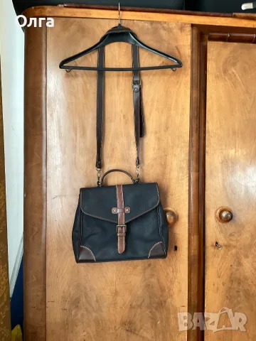 Esprit винтидж чанта от естествена кожата с дълга дръжка тип messenger bag 