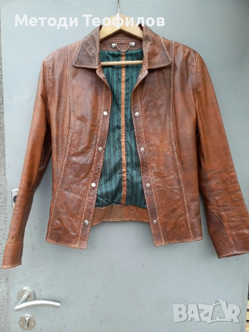 Българско дамско кожено яке, снимка 6 - Якета - 54148886