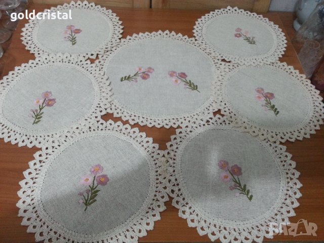 Ленен комплект подложки ръчна изработка 