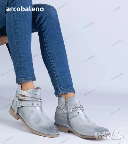 Дамски равни боти с изрезка и катарама Savaner, 3цвята , снимка 10 - Дамски боти - 49020068