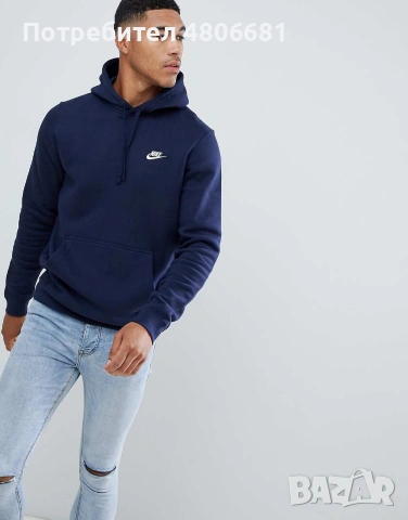 Оригинален мъжки суичър Nike Club Fleece, снимка 5 - Суичъри - 54300542