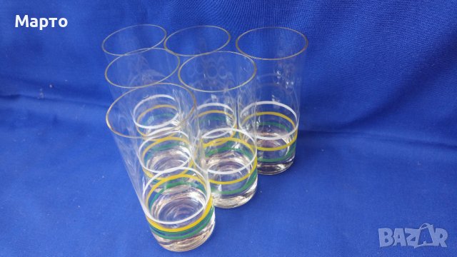 Ретро чаши за безалкохолно с цветни рингове , снимка 8 - Антикварни и старинни предмети - 42141901
