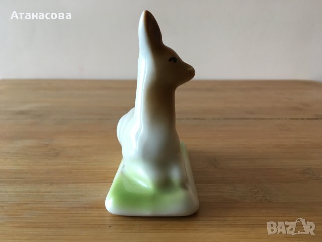 Българска порцеланова фигура Сърничка Сърна Изида 1962 г, снимка 4 - Антикварни и старинни предмети - 44500652