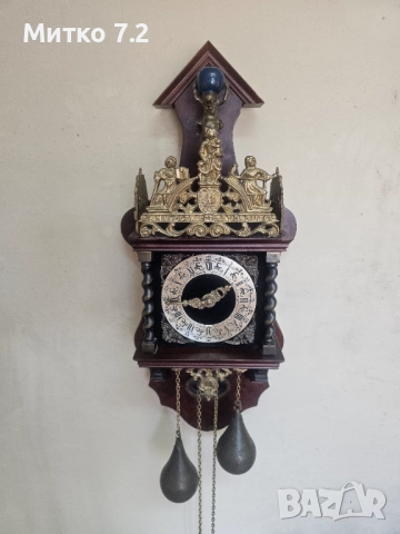 Стар Холандски стенен часовник , снимка 4 - Антикварни и старинни предмети - 51563892