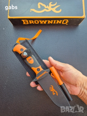 Нож BROWNING за оцеляване,кания с точило и свирка, снимка 7 - Ножове - 51784694