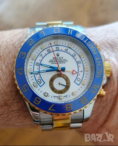 Перфектен Rolex Yachtmaster bicolor автомат, керамика сапфир 43mm, бартер, снимка 2 - Мъжки - 55891174
