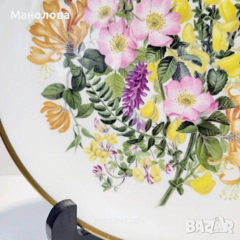 Декоративна порцеланова чиния Caverswall от колекцията WILDFLOWERS., снимка 5 - Други ценни предмети - 53123894