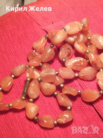 РЕТРО КОЛИЕ от НАТУРАЛЕН ХАЛЦЕДОН РЪЧНА ИЗРАБОТКА РАЗКОШНО 12725, снимка 3 - Колиета, медальони, синджири - 30625204