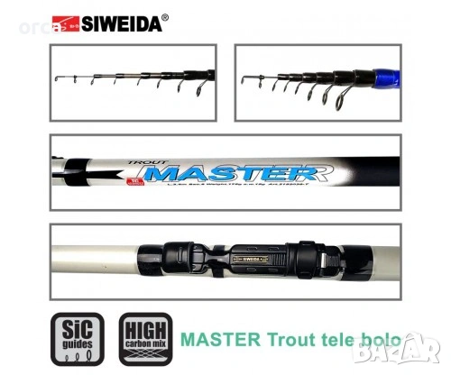 Въдица телескопична Siweida Master 4.00м IM9 карбон 20–60г, снимка 2 - Въдици - 53947073