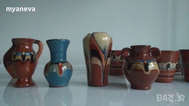 Троянска керамика, сервиз за ракия с 6 чашки и лот съдове. , снимка 12 - Сервизи - 44373216