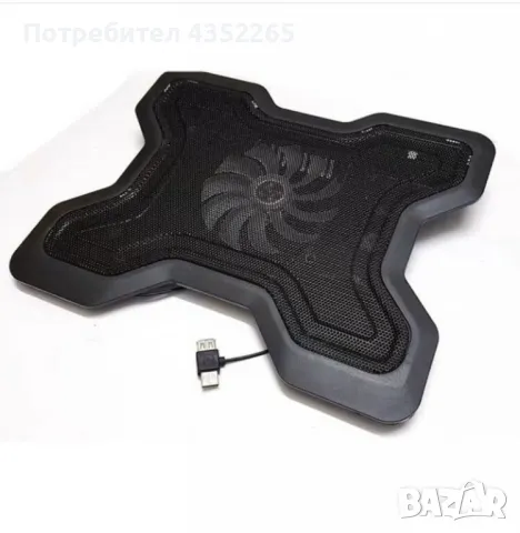 Охладител за лаптоп – Мощно охлаждане с безшумен вентилатор и RGB ефект, снимка 6 - Друга електроника - 49059706