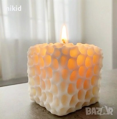 3D Пчелна медена пита килийки куб силиконов молд форма свещ капъп свещи, снимка 4 - Форми - 36959153