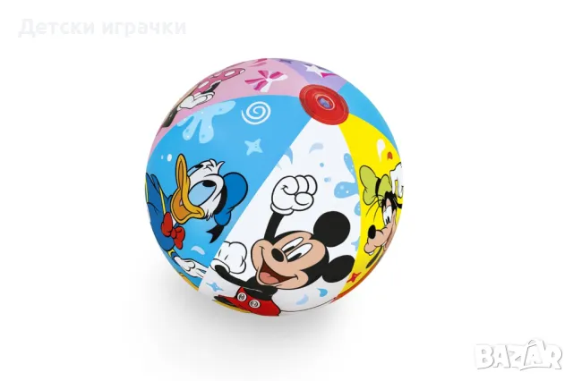 Надуваема плажна топка BESTWAY Mickey & Friends, диаметър 51 см, PVC, цветна, снимка 4 - Надуваеми играчки - 49981652