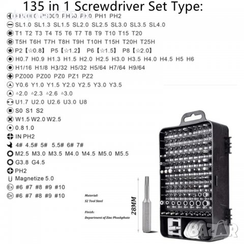 Комплект отвертка STELS i77, 135 части, снимка 7 - Куфари с инструменти - 40202208