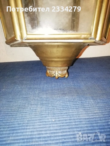 Античен каретен (файтонов/калясков) фенер или лампа изработен от месинг. , снимка 4 - Антикварни и старинни предмети - 53213270
