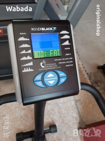 Запазен велоергометър Roger Black стационарен велосипед с дигитален дисплей и захранващ адаптер, снимка 7 - Фитнес уреди - 52580594