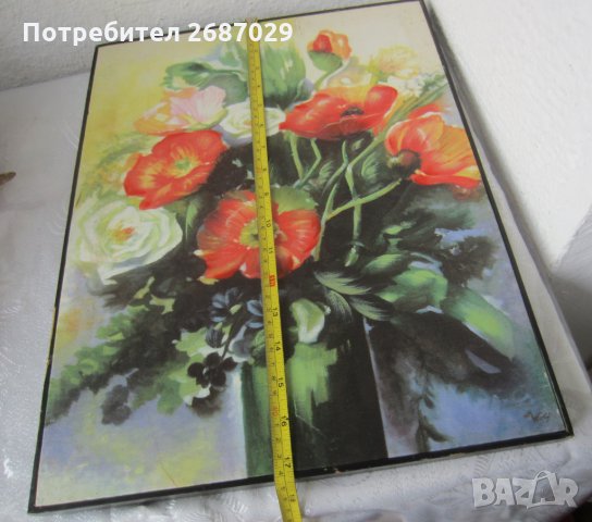 2 бр   -  Много красиви макове, цветя, платно, ярки цветове , снимка 7 - Картини - 31104316