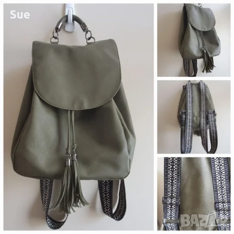 Parfois тип Atmosphere Нова бохо кожена зелена раница , снимка 2 - Раници - 52320820