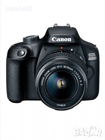 Фотоапарат DSLR Canon EOS 4000D,18.0 MP, Черен + Обектив EF-S 18-55 мм F/3.5-5.6 III Черен + Чанта , снимка 6 - Фотоапарати - 37049090