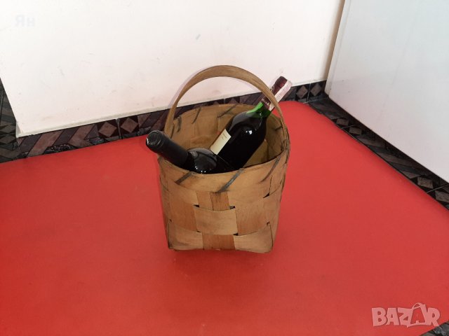  Стара Ретро Дървена Плетена Средна Кошничка , снимка 4 - Други - 35435665