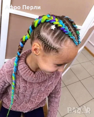 🎉Боксьорски Плитки🍀 Box braids Детски прически Опашки Бохо Туистъри Ариел Къдрици Афро Канекалон , снимка 4 - Аксесоари за коса - 55848224