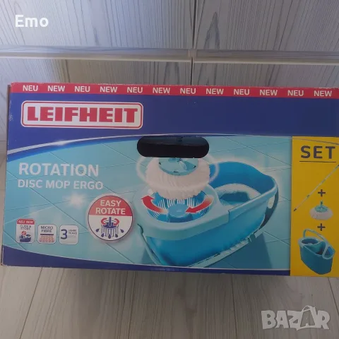 Комплект за почистване Leifheit Clean Twist Disc Mop Ergo, снимка 6 - Мопове, кофи, четки и метли - 55728468