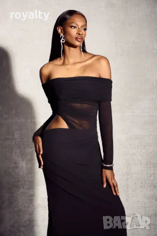 Елегантна черна дамска рокля 