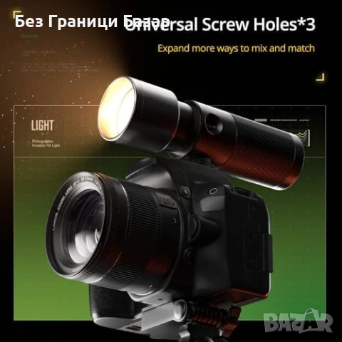 Нов LED Фото Фенер Ambitful 4 Цвята + Гобо Ефекти и Батерия 8400mAh, снимка 8 - Чанти, стативи, аксесоари - 50940745