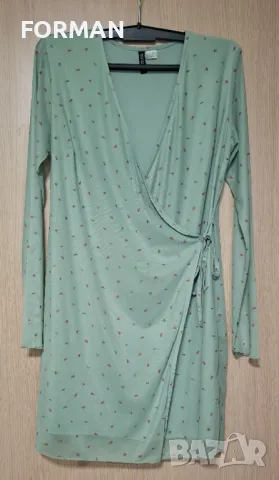 Зелена рокля на ситни цветчета тюл с подплата , снимка 7 - Рокли - 48439083