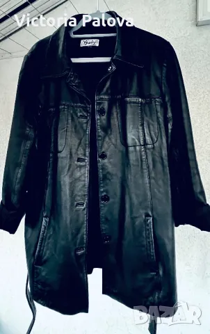 Кожено черно яке/сако   YSATIS , снимка 6 - Якета - 49047798