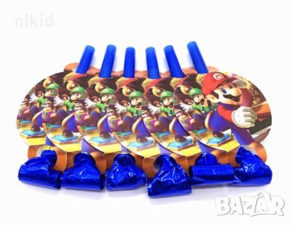 Супер Марио Super Mario Свирка свирки за детско парти рожден ден, снимка 2 - Други - 30522356