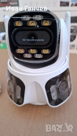 Тройна IP камера с WiFi приложение iCSee безжична камера 12MP ;НОВИ