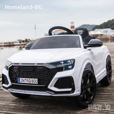 Акумулаторна кола Audi RS Q8 с WiFi меки гуми и кожена седалка и MP3 12V металик, снимка 7 - Детски велосипеди, триколки и коли - 56049594