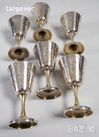 Комплект аристократични сребърни чашки , снимка 5 - Антикварни и старинни предмети - 37396989