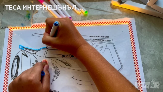 LED Табло с 7 Цветни Флуоресцентни Маркера за Дом, Офис, Училище и Още, снимка 4 - Рисуване и оцветяване - 50940214