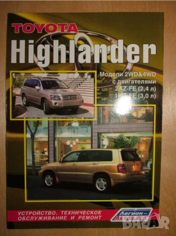 TOYOTA HIGHLANDER 2WD & 4WD с бенз.двиг.Ръководство за устройство,техн.обслужване и ремонт(на CD)
