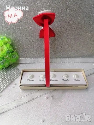 Панделка за коса в бяло и червено., снимка 10 - Аксесоари за коса - 49221922