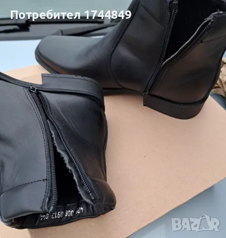 Черни боти естествена кожа, снимка 4 - Мъжки боти - 48224558